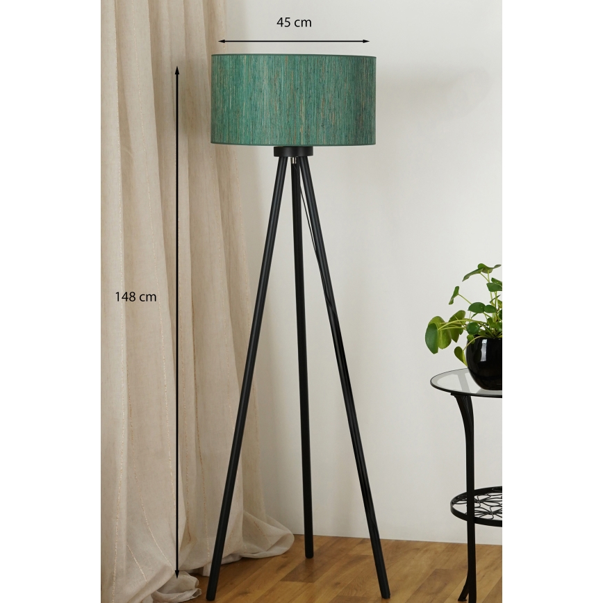 Brilagi - Stojacia lampa BOSTON ROLLER 1xE27/15W/230V slama zelená/zlatá
