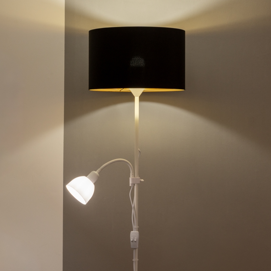 Brilagi - Stojacia lampa CERIA 1xE27/100W/230V + 1xE14/25W biela/čierna