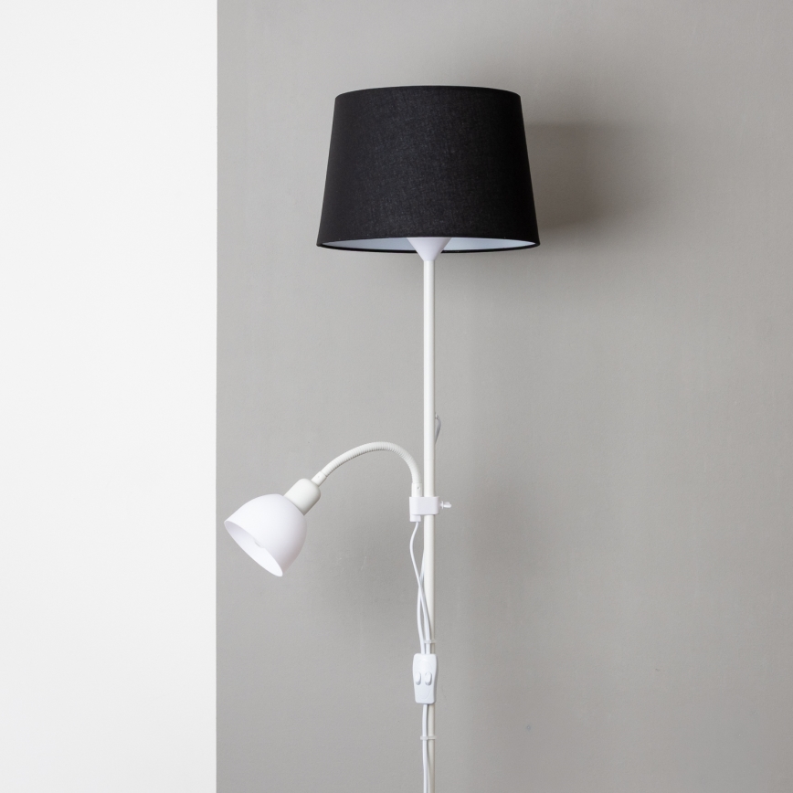 Brilagi - Stojacia lampa CERIA 1xE27/100W/230V + 1xE14/25W biela/čierna