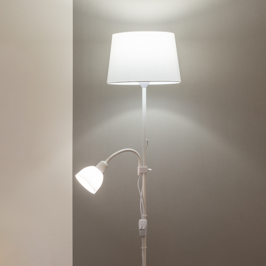 Brilagi - Stojacia lampa CERIA 1xE27/100W/230V + 1xE14/25W biela