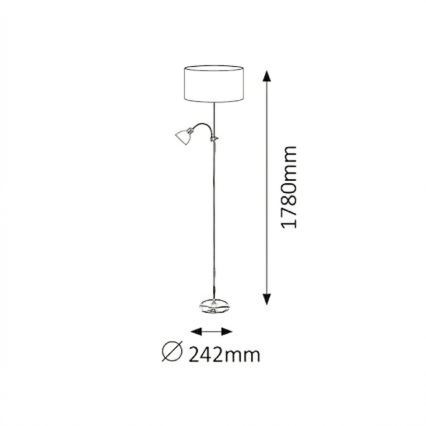 Brilagi - Stojacia lampa CERIA 1xE27/100W/230V + 1xE14/25W čierna