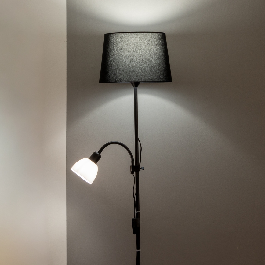 Brilagi - Stojacia lampa CERIA 1xE27/100W/230V + 1xE14/25W čierna