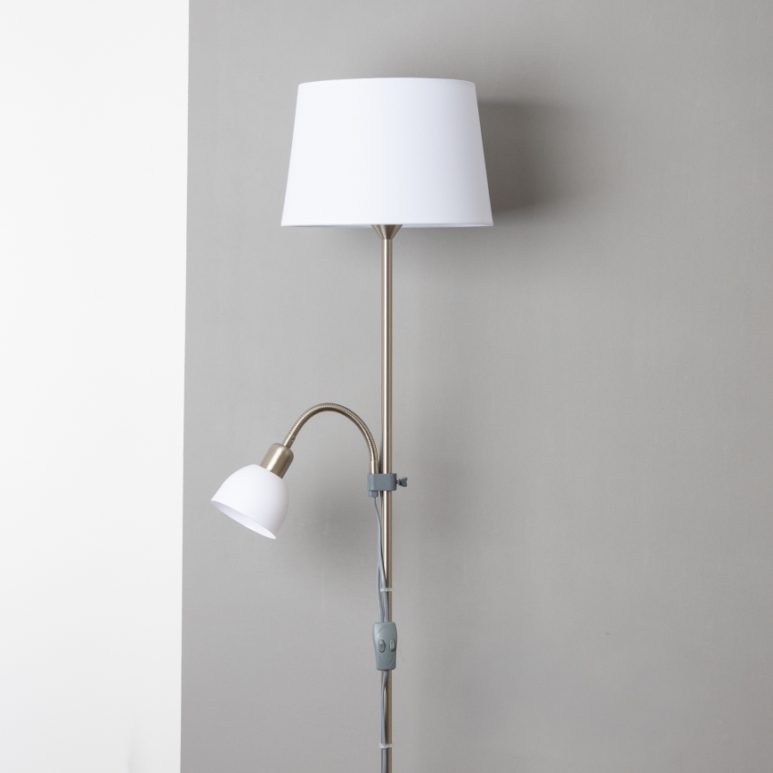 Brilagi - Stojacia lampa CERIA 1xE27/100W/230V + 1xE14/25W matný chróm/biela
