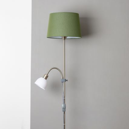 Brilagi - Stojacia lampa CERIA 1xE27/100W/230V + 1xE14/25W matný chróm/zelená