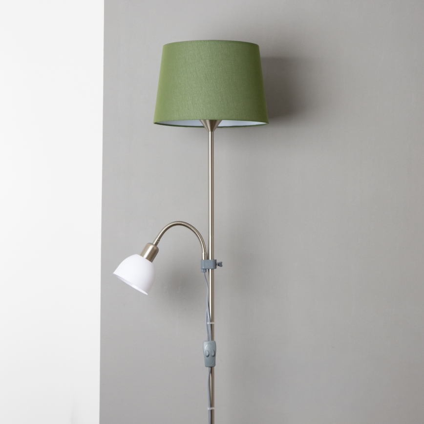 Brilagi - Stojacia lampa CERIA 1xE27/100W/230V + 1xE14/25W matný chróm/zelená