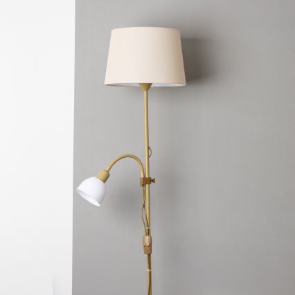 Brilagi - Stojacia lampa CERIA 1xE27/100W/230V + 1xE14/25W zlatá/béžová