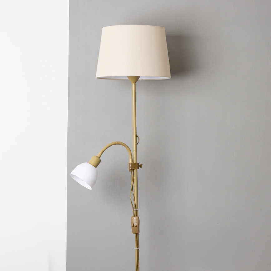 Brilagi - Stojacia lampa CERIA 1xE27/100W/230V + 1xE14/25W zlatá/béžová