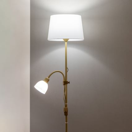 Brilagi - Stojacia lampa CERIA 1xE27/100W/230V + 1xE14/25W zlatá/biela