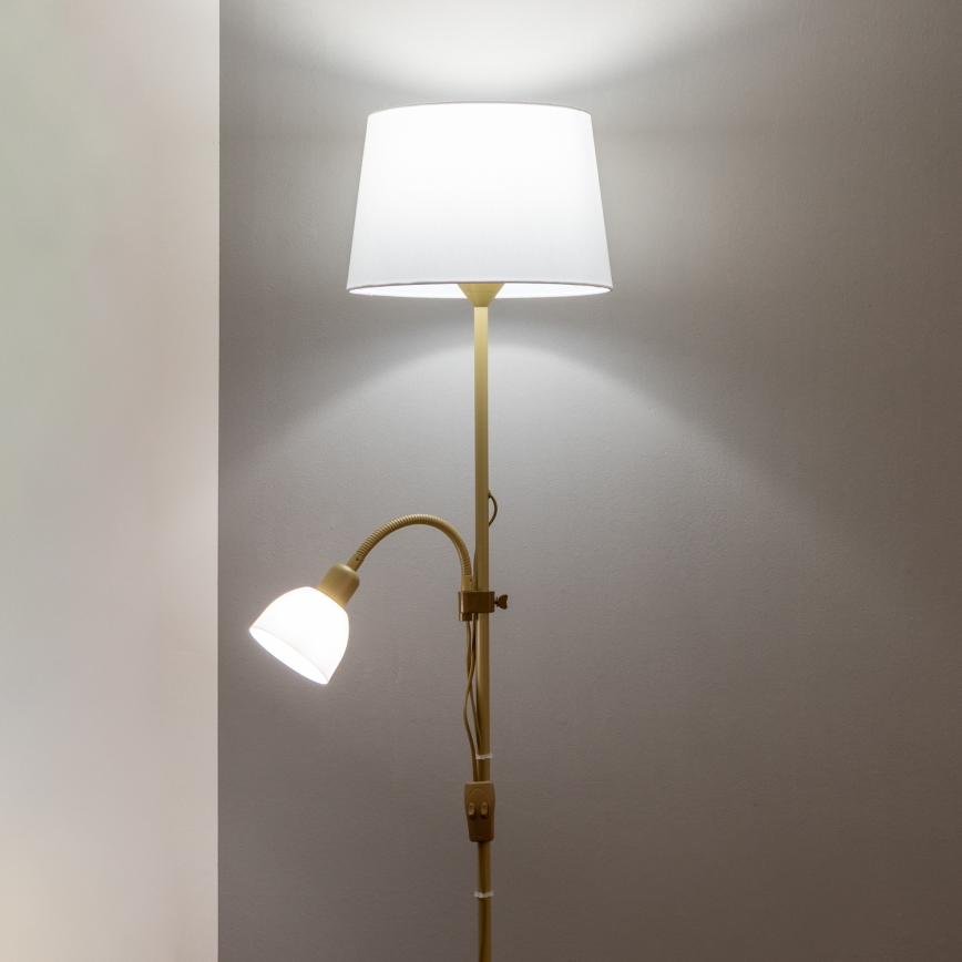Brilagi - Stojacia lampa CERIA 1xE27/100W/230V + 1xE14/25W zlatá/biela