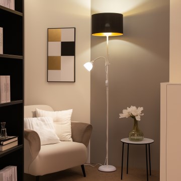 Brilagi - Stojacia lampa CERIA 2 v 1 1xE27/100W/230V + 1xE14/25W biela/čierna