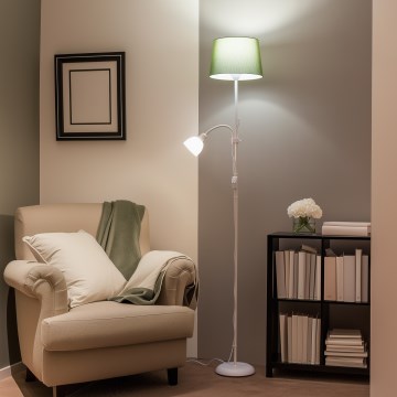 Brilagi - Stojacia lampa CERIA 2 v 1 1xE27/100W/230V + 1xE14/25W biela/zelená