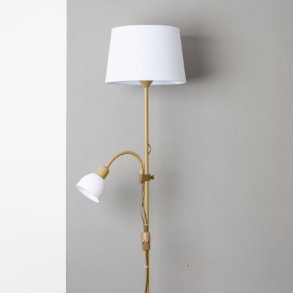 Brilagi - Stojacia lampa CERIA 2 v 1 1xE27/100W/230V + 1xE14/25W zlatá/biela