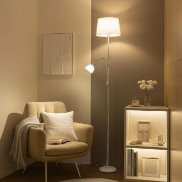 Brilagi - Stojacia lampa CERIA 2v1 1xE27/100W/230V + 1xE14/25W biela