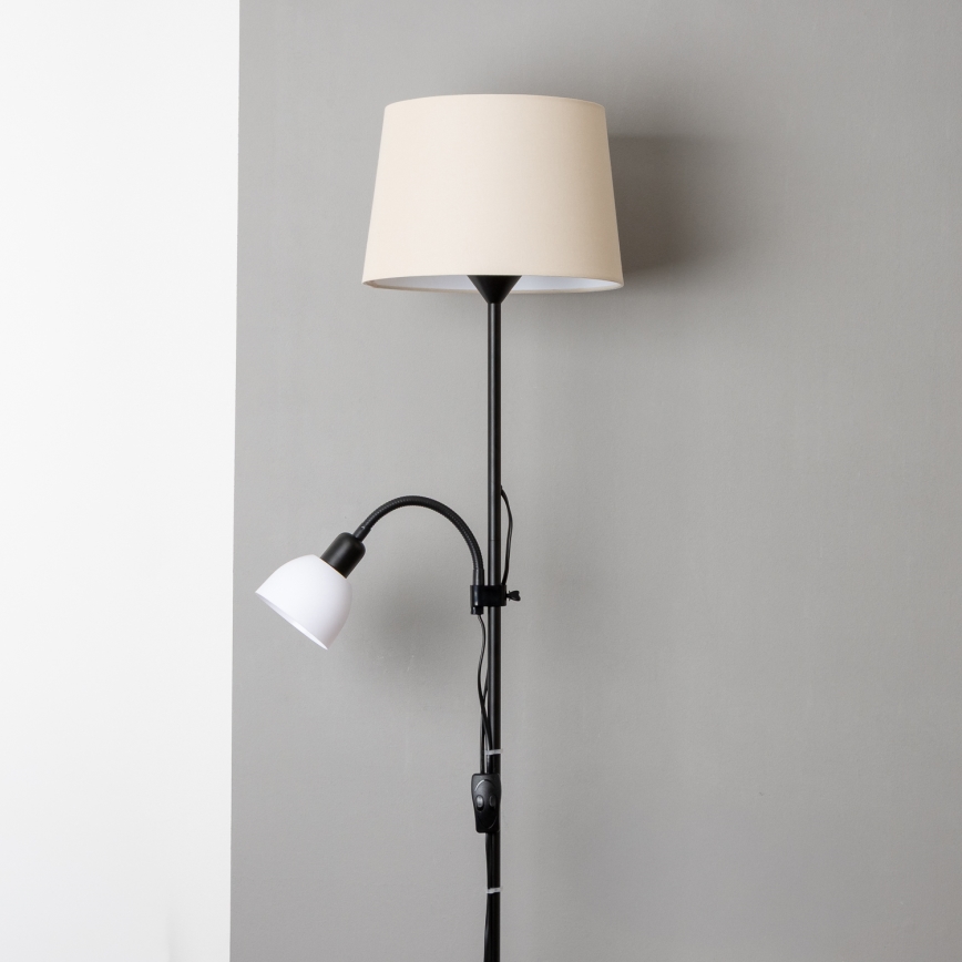 Brilagi - Stojacia lampa CERIA 2v1 1xE27/100W/230V + 1xE14/25W čierna/béžová