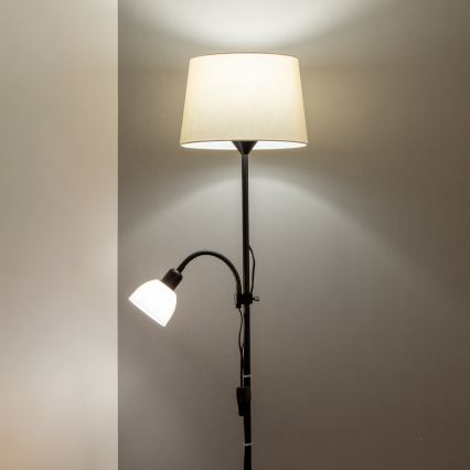 Brilagi - Stojacia lampa CERIA 2v1 1xE27/100W/230V + 1xE14/25W čierna/béžová