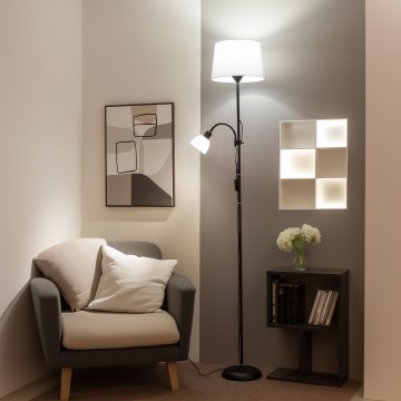 Brilagi - Stojacia lampa CERIA 2v1 1xE27/100W/230V + 1xE14/25W čierna/biela