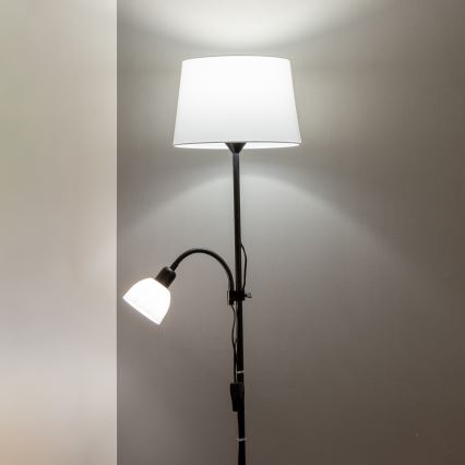 Brilagi - Stojacia lampa CERIA 2v1 1xE27/100W/230V + 1xE14/25W čierna/biela