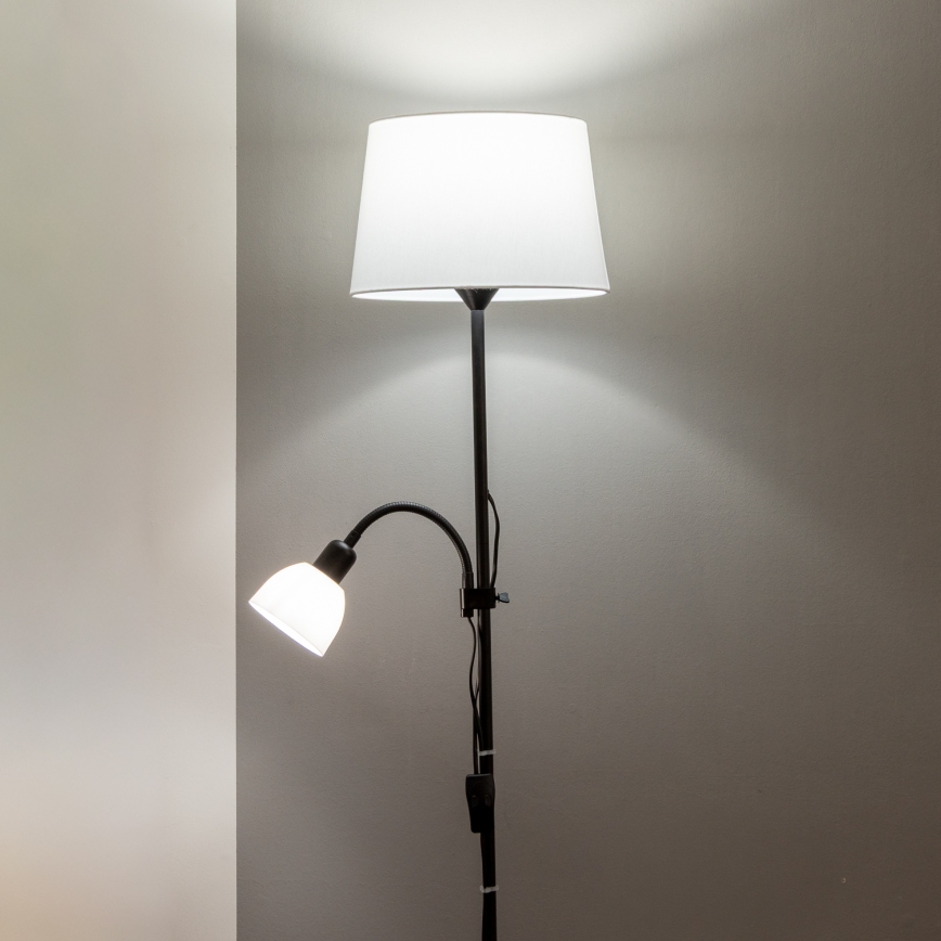 Brilagi - Stojacia lampa CERIA 2v1 1xE27/100W/230V + 1xE14/25W čierna/biela