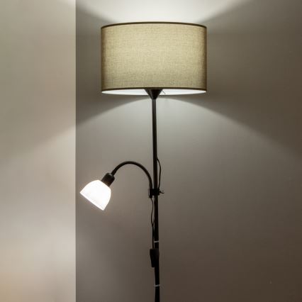Brilagi - Stojacia lampa CERIA 2v1 1xE27/100W/230V + 1xE14/25W čierna/hnedá