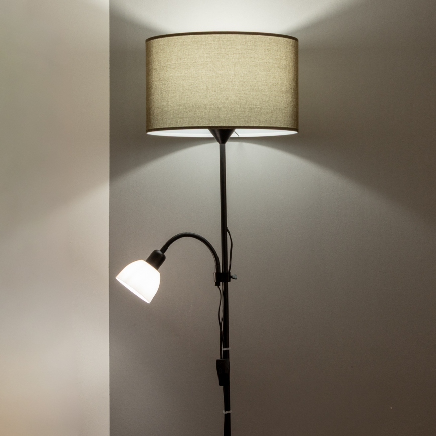 Brilagi - Stojacia lampa CERIA 2v1 1xE27/100W/230V + 1xE14/25W čierna/hnedá