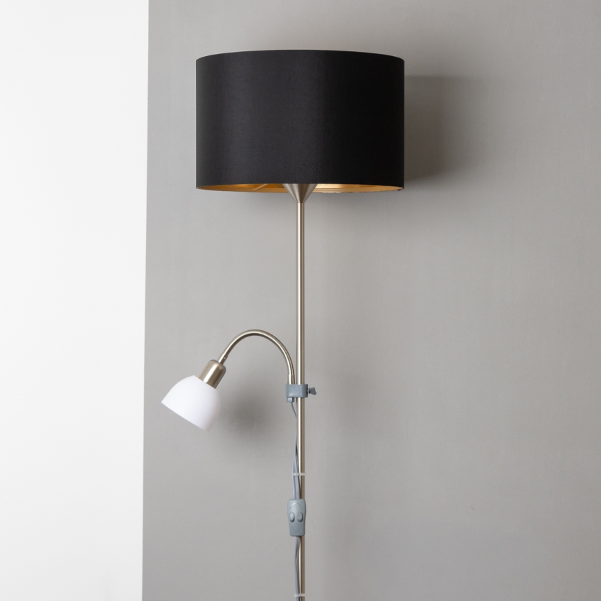Brilagi - Stojacia lampa CERIA 2v1 1xE27/100W/230V + 1xE14/25W matný chróm/čierna