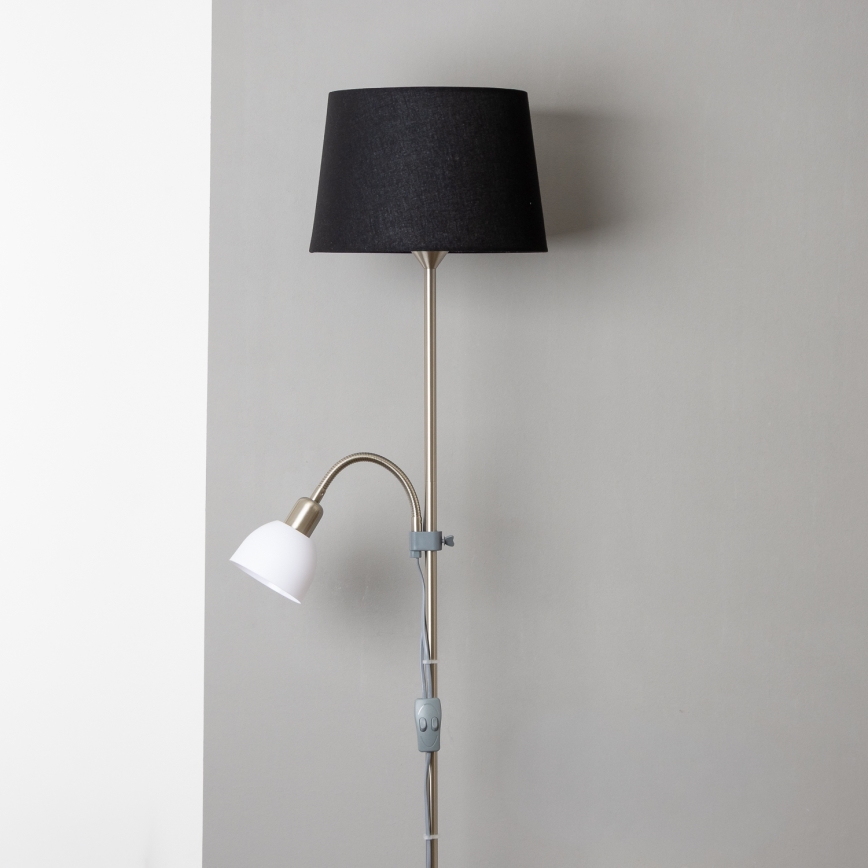 Brilagi - Stojacia lampa CERIA 2v1 1xE27/100W/230V + 1xE14/25W matný chróm/čierna