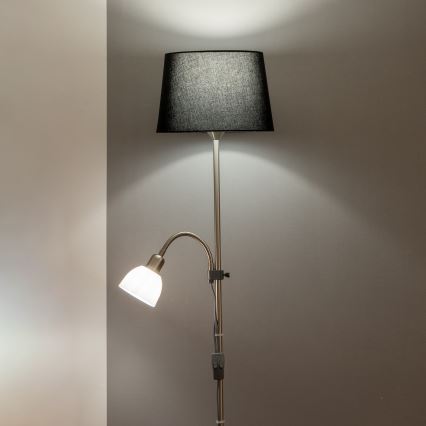 Brilagi - Stojacia lampa CERIA 2v1 1xE27/100W/230V + 1xE14/25W matný chróm/čierna