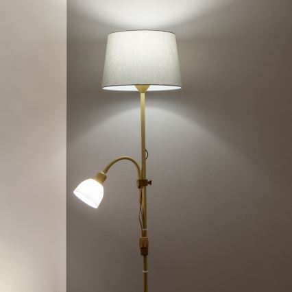 Brilagi - Stojacia lampa CERIA 2v1 1xE27/100W/230V + 1xE14/25W zlatá/šedá