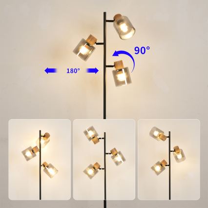 Brilagi - Stojacia lampa HYGGE 3xE14/15W/230V kaučukovník/dymová