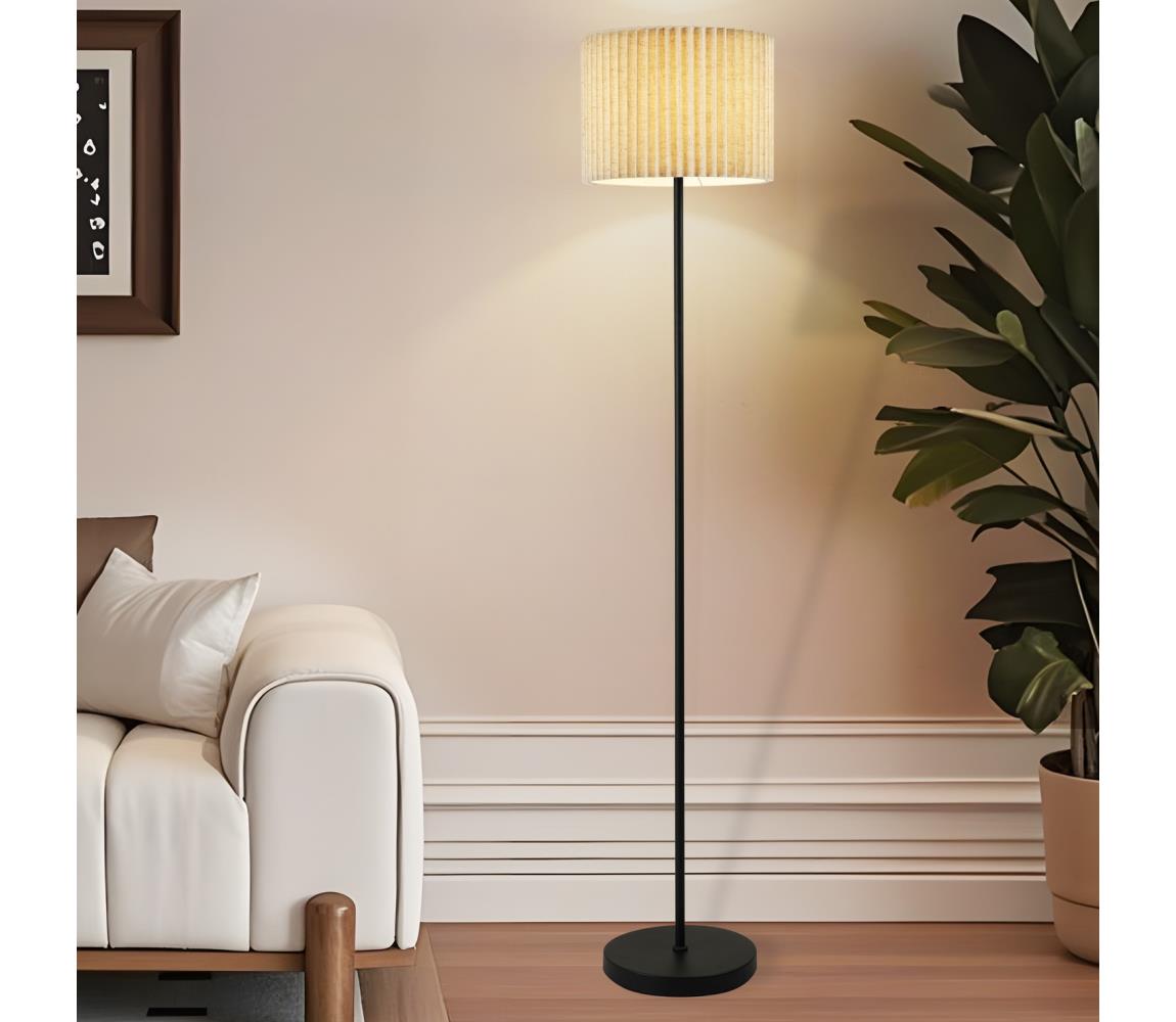 Brilagi - Stojacia lampa NORDIC WAVE 1xE27/15W/230V ľan/čierna BRI393