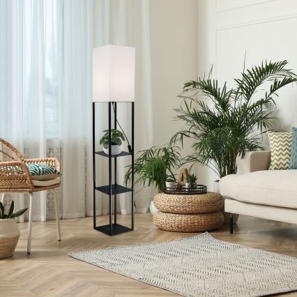 Brilagi - Stojacia lampa s policami GRADUS 1xE27/40W/230V 150 cm čierna/biela