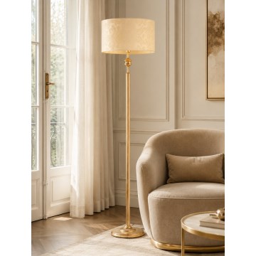 Brilagi - Stojacia lampa SAPHIRE 1xE27/15W/230V krémová/zlatá/patina