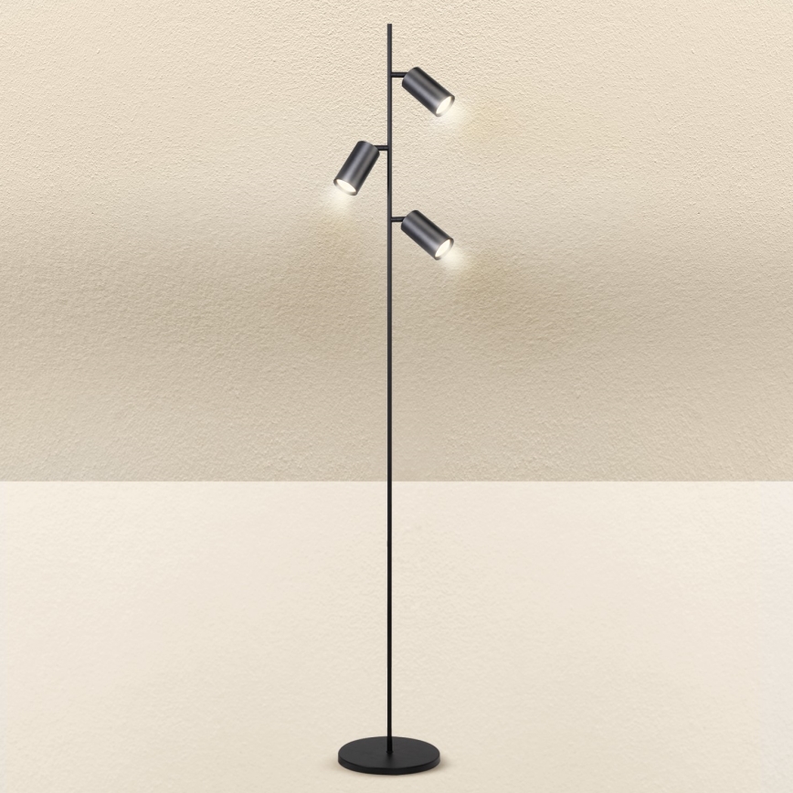 Brilagi - Stojacia lampa SELE 3xGU10/30W/230V čierna