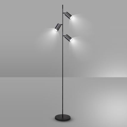 Brilagi - Stojacia lampa SELE 3xGU10/30W/230V čierna