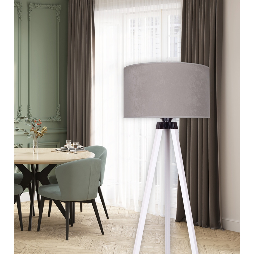 Brilagi - Stojacia lampa VELVET 1xE27/60W/230V biela/šedá