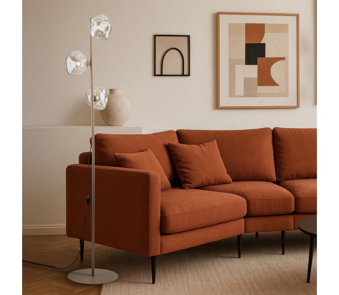 Brilagi - Stojacia lampa VULCANO 3xG9/8W/230V béžová/dymová béžová 16201