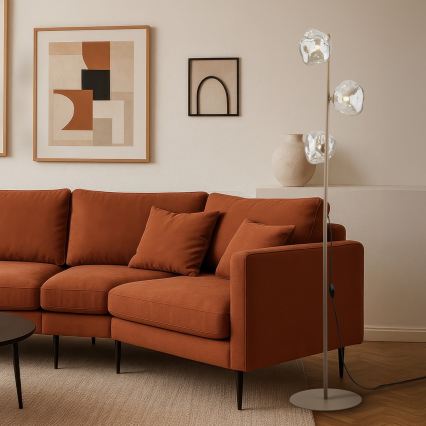 Brilagi - Stojacia lampa VULCANO 3xG9/8W/230V béžová/dymová béžová