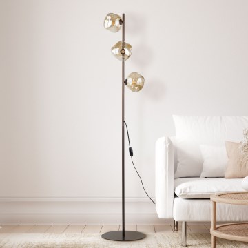 Brilagi - Stojacia lampa VULCANO 3xG9/8W/230V bronzová/dymová béžová
