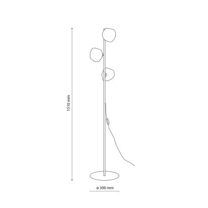 Brilagi - Stojacia lampa VULCANO 3xG9/8W/230V zlatá/dymová béžová