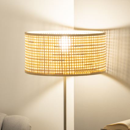 Brilagi - Stojacia LED lampa CERIA 1xE27/40W/230V pr. 40 cm bambus/matný chróm