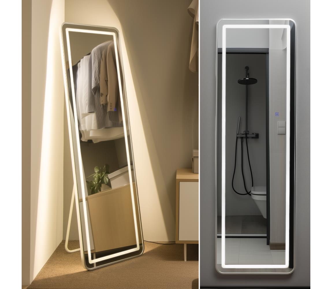 Brilagi - Stojacie zrkadlo BELLEZA LED/42W/230V 160x50 cm IP44 CRI 90 stmievateľné +CCT FG-CY48-A01-16050-02-WHT