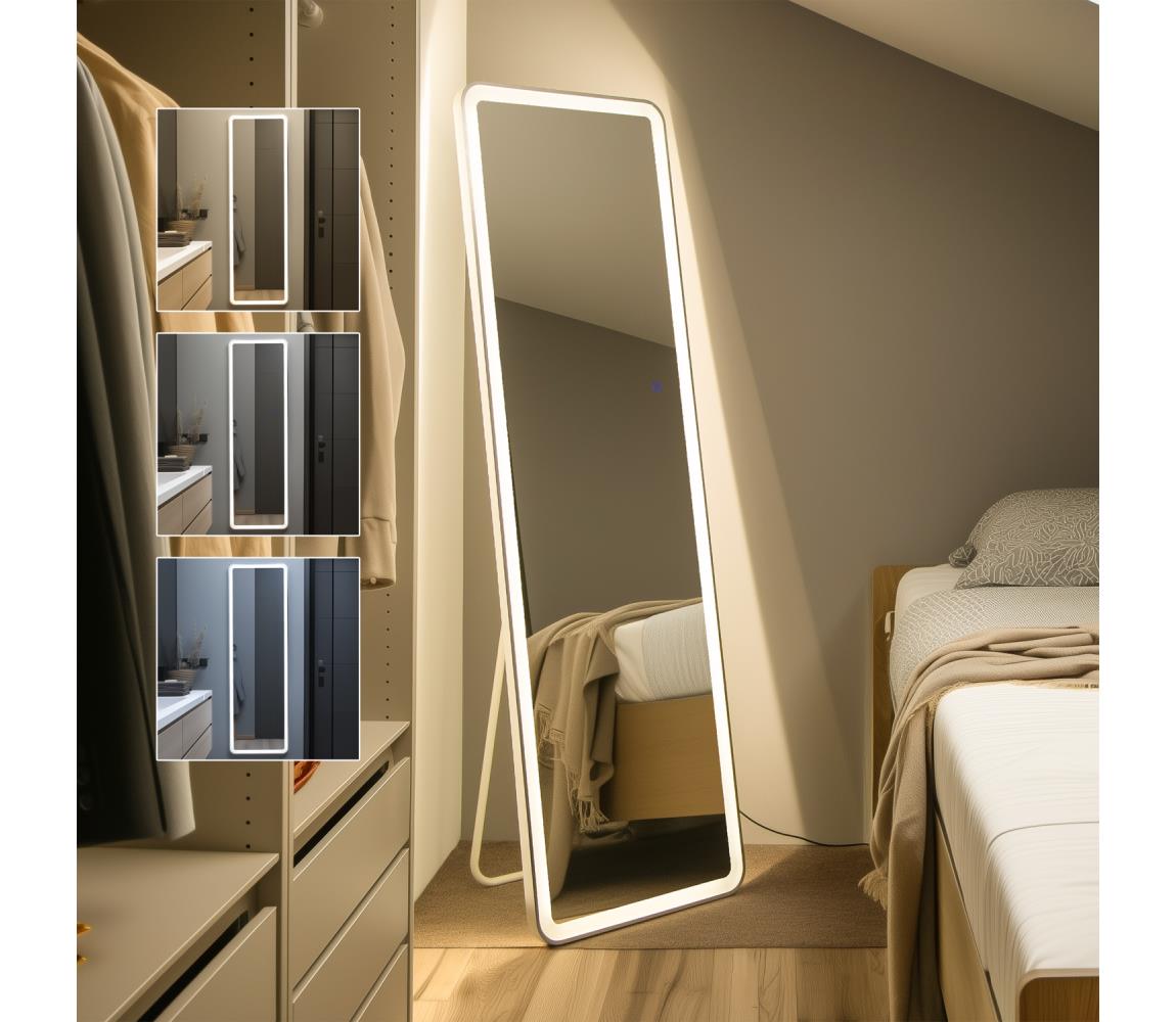 Brilagi - Stojacie zrkadlo ELEGANZA LED/42W/230V 160x50 cm IP44 CRI 90 stmievateľné + CCT FG-CY48-A01-16050-01-WHT
