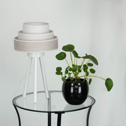Brilagi - Stolná lampa ALASKA LUNETA 1xE27/15W/230V šedá/krémová