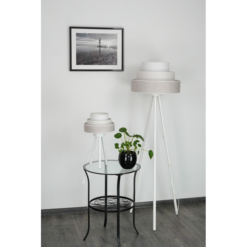 Brilagi - Stolná lampa ALASKA LUNETA 1xE27/15W/230V šedá/krémová