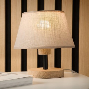 Brilagi - Stolná lampa ANTHONY 1xE27/60W/230V dub/béžová