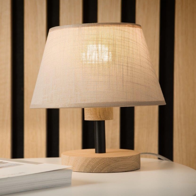 Brilagi - Stolná lampa ANTHONY 1xE27/60W/230V dub/béžová