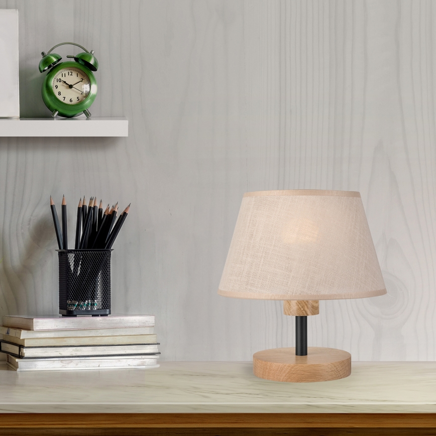 Brilagi - Stolná lampa ANTHONY 1xE27/60W/230V dub/béžová
