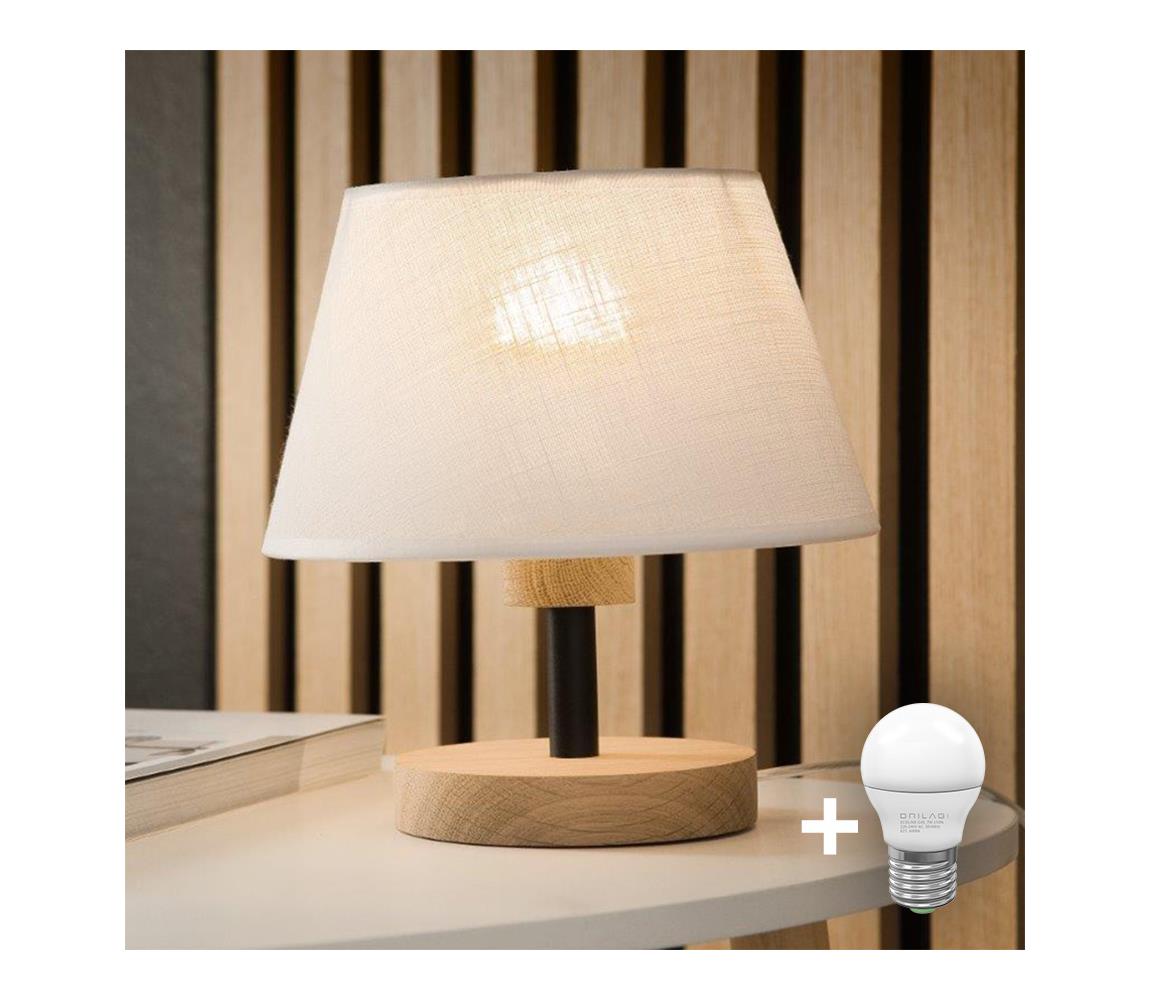 Brilagi Brilagi - Stolná lampa ANTHONY 1xE27/60W/230V dub/biela