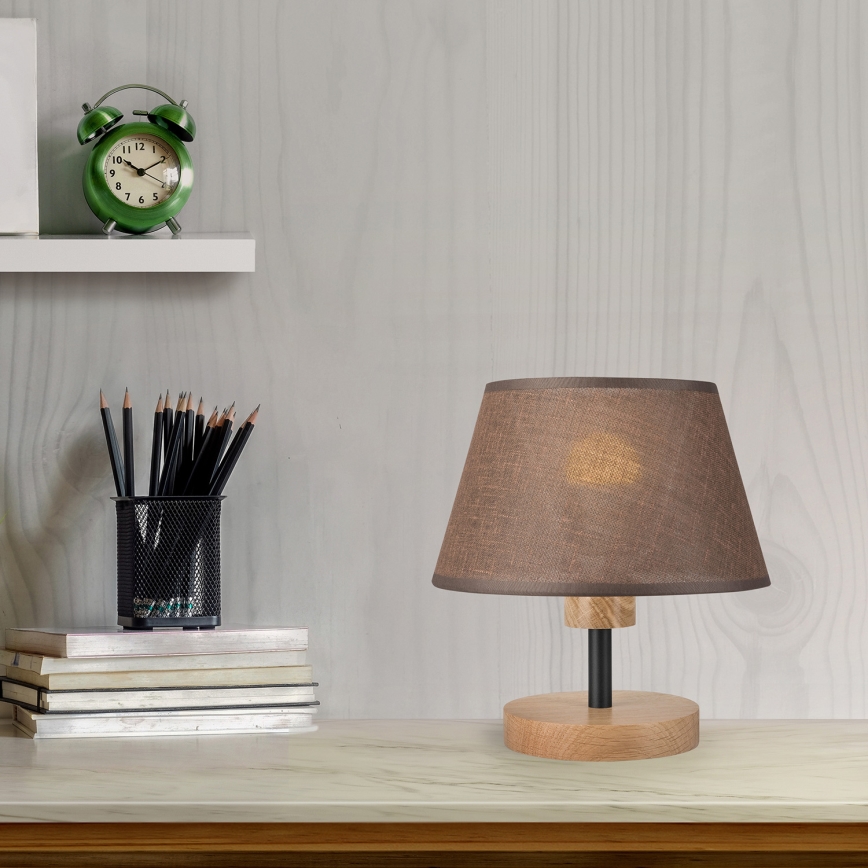 Brilagi - Stolná lampa ANTHONY 1xE27/60W/230V dub/hnedá