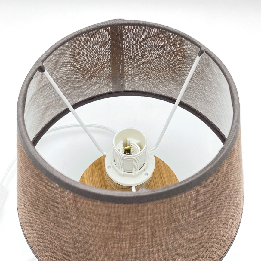 Brilagi - Stolná lampa ANTHONY 1xE27/60W/230V dub/hnedá